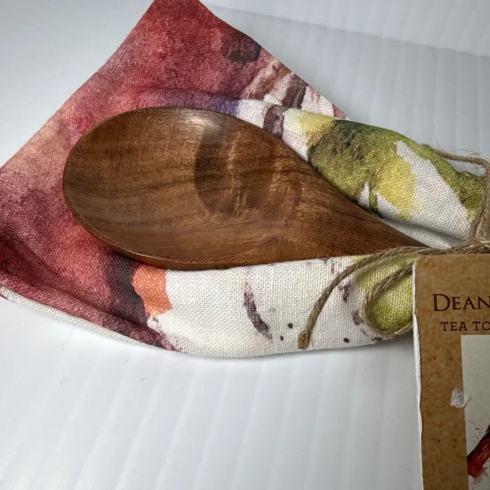 DEMDACO Dean Crouser Cardinal Bird Tea Towel & Spoon 2pc Set, Machine Wash